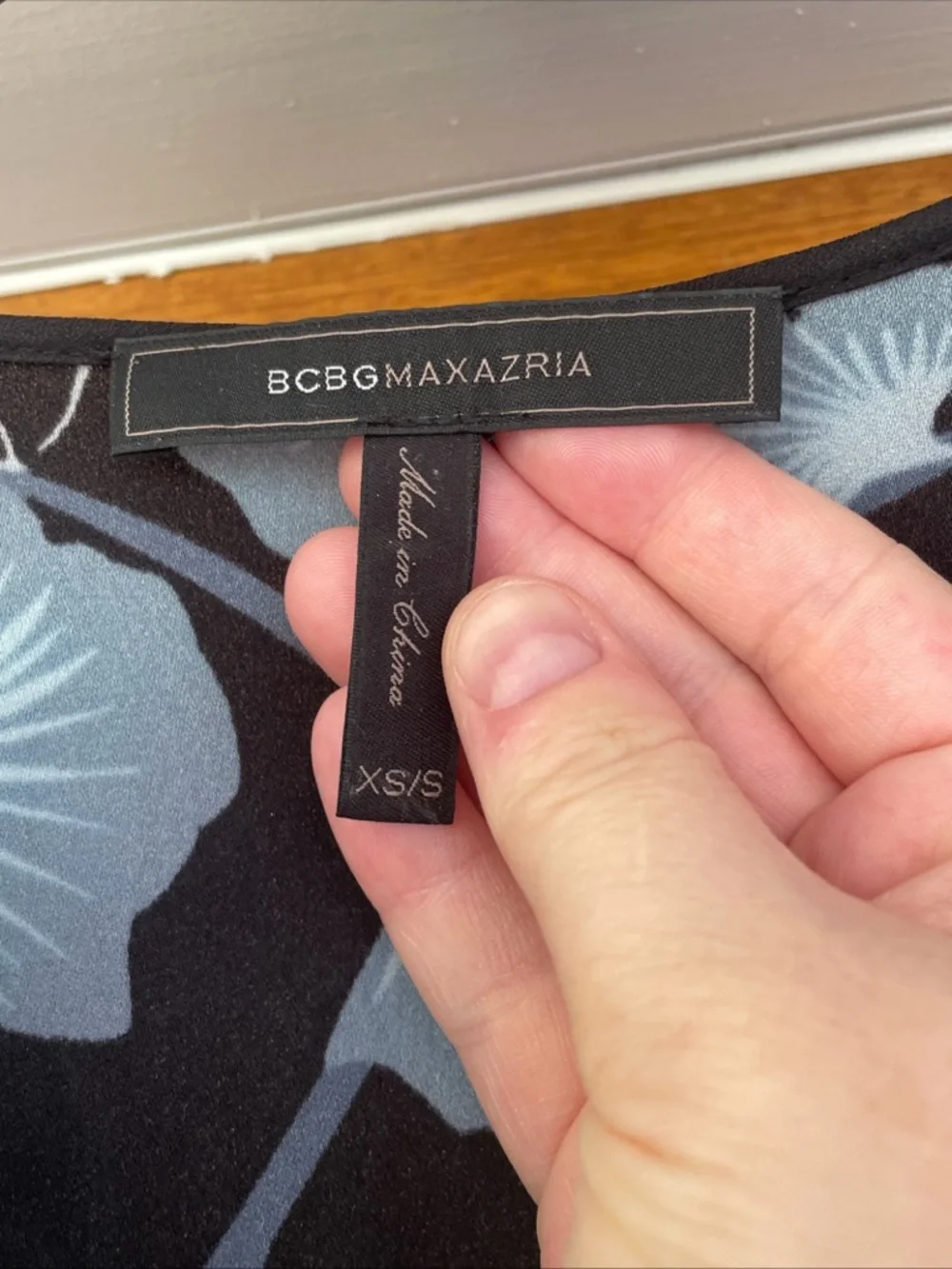 Bcbgmaxazria Worina Kimono Tunic Dress Floral Blue And Black Size XS/S - Picture 5 of 8